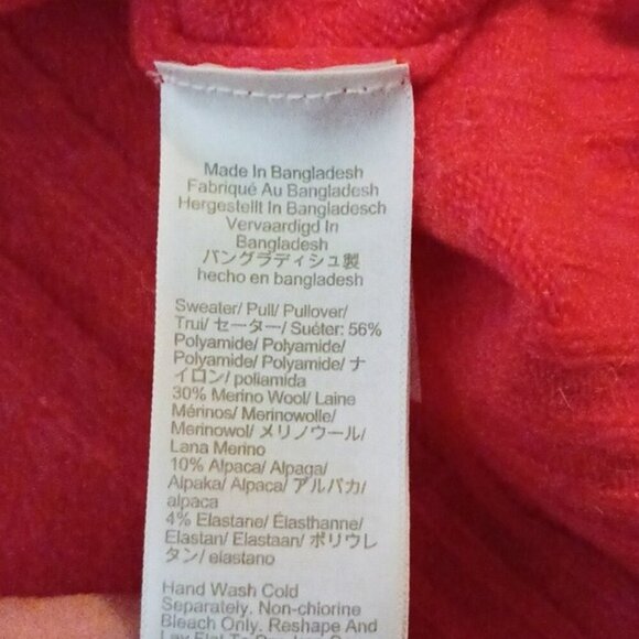 J.Crew Sweater Red High Neck Knit Wool Blend Long Sleeve Womens Size Small - Picture 7 of 7